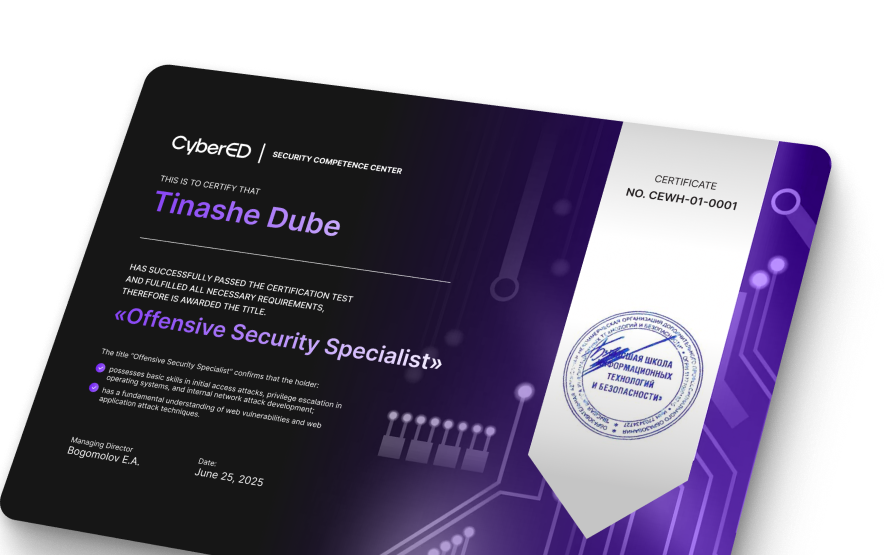 CyberZim certificate program outcomes